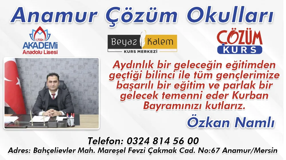 Anamur Çözüm Okulları Kurban Bayram Mesajı 