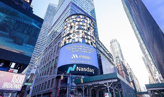 Nasdaq, Midas'ın 500.000 kullanıcıya ulaşmasını New York Times Meydanı'nda kutladı